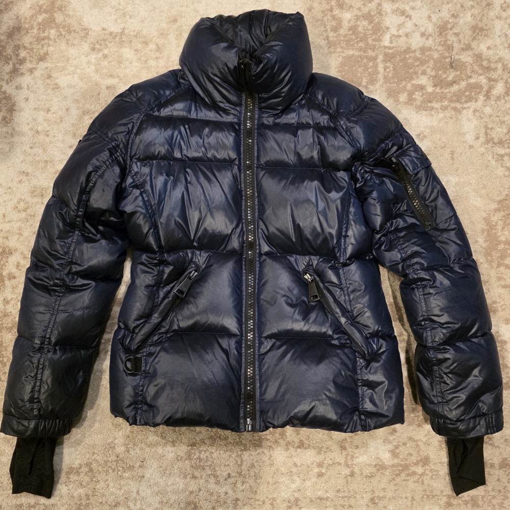 Sam. Midnight Blue Puffer Jacket Euc - image 1